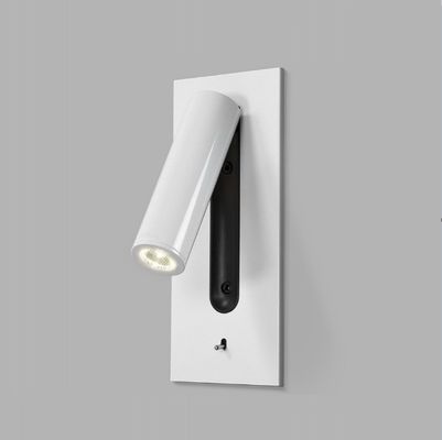 Hotel Bedside Reading Light with 5V 2A USB Modern Design Plastic Shade Recessed Mount