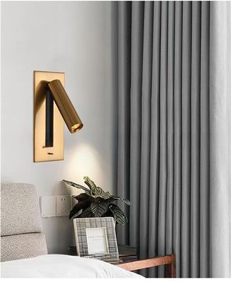 Plastic Shade 3W LED Light Source Minimalist Adjustable Indoor Wall Light with USB Port