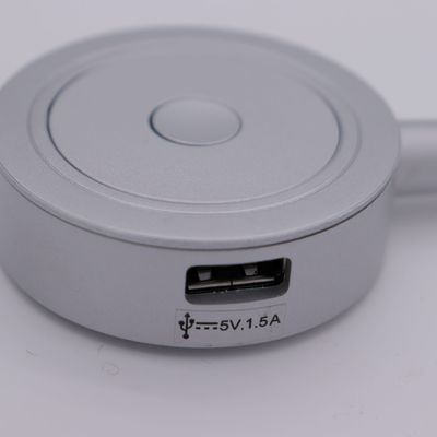 Plastic Shade 3W Hotel LED Wall Mount Reading Lamp with Touch Switch and 2 USB Chargers