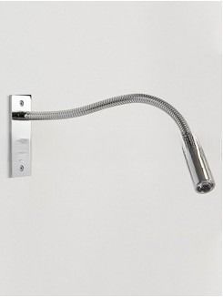 Hotel Headboard 3Watt Chrome LED Gooseneck Reading Wall Lights with 350mm Dimension
