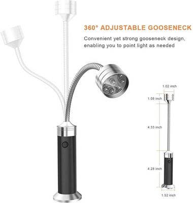 Aluminum Alloy Outdoor Camping Light with Magnetic Base 360 Adjustable LED and 1-