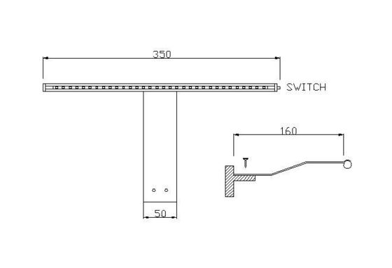 COOL WHITE Led Cabinet Light ON/OFF SWITCH for Super Bright T Shaped Furniture Bar