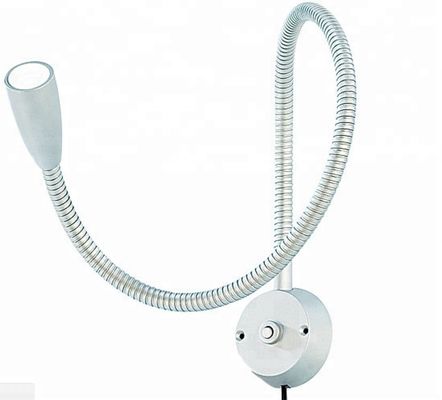 Wall Mounted 1W LED Kids Bed Reading Light with Flexible Goose Neck and Chrome Plating