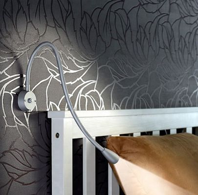 Wall Mounted 1W LED Kids Bed Reading Light with Flexible Goose Neck and Chrome Plating
