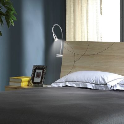 1W Aluminum IRON Flexible Snake LED Headboard Wooden Bed Side Reading Lamp for Room Hotel