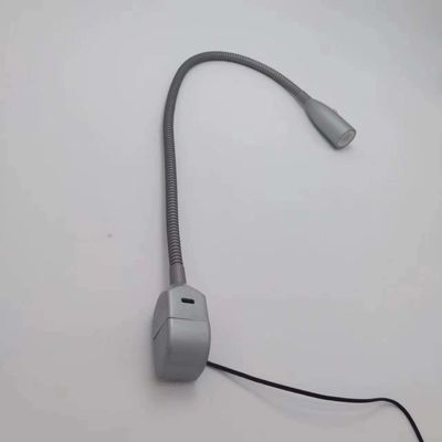 RV BOAT Gooseneck Reading Light with USB Charging and Plastic Shade 12V Bed Side Light