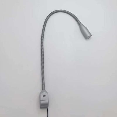 RV BOAT Gooseneck Reading Light with USB Charging and Plastic Shade 12V Bed Side Light