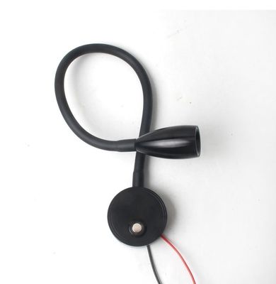 BLACK Flexible 3W Bedroom Bedside Headboard Lamp USB Wall Mounted Dimmable Led Reading Light