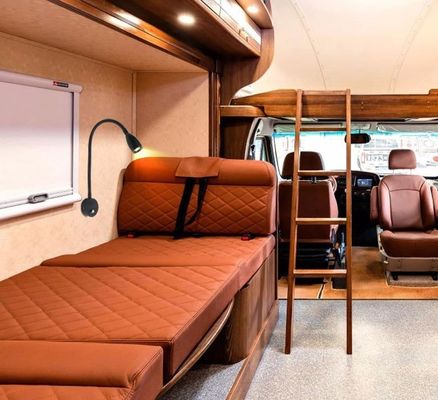 BLACK Flexible 3W Bedroom Bedside Headboard Lamp USB Wall Mounted Dimmable Led Reading Light