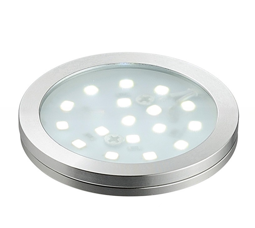 12V DC Aluminum Round LED Display Light for Furniture Cabinet No Switch Technology