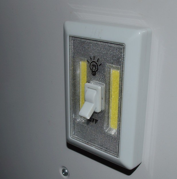 LED Cob Switch Light for Closet 4000K Color Temp Self-Stick Wire Battery Operated