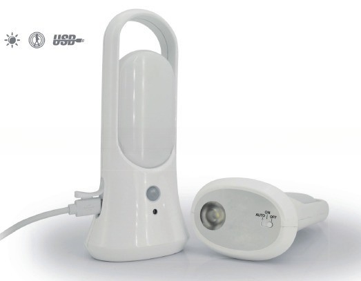 Portable Battery Operated LED Indoor Motion Sensor Night Light with USB and 115 Lumens