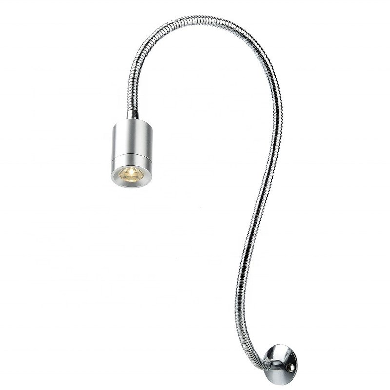 Hotel Bed Headboard LED Wall Reading Light Flexible Gooseneck 1w/3w DC Power Supply